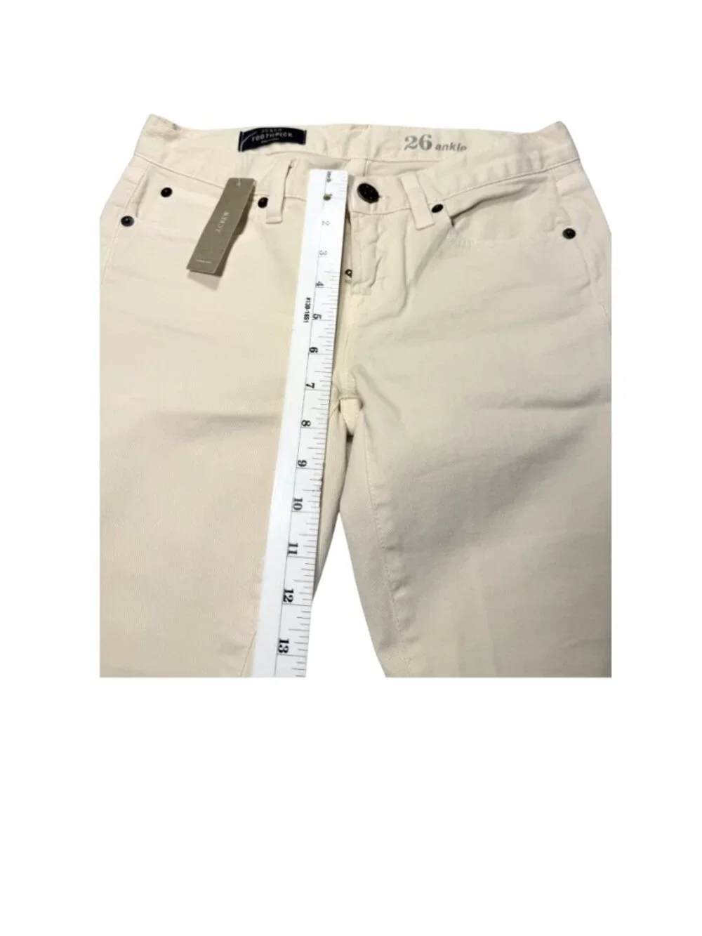 J.Crew Toothpick Ankle Jeans Ivory Size 26 NWT Quiet Luxury